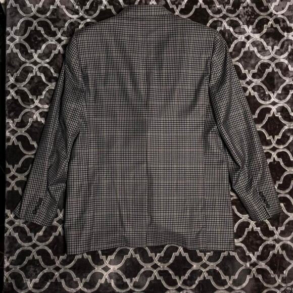 Cremieux Loro Piana Wool Blazer Men's 44L Black Brown Small Check Plaid Autumn - Picture 6 of 11